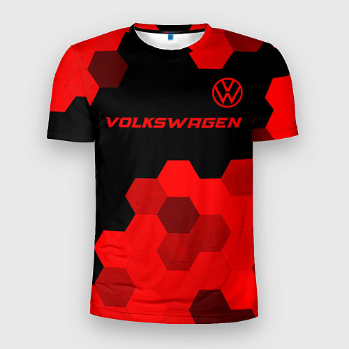 Мужская спорт-футболка Volkswagen - red gradient посередине / 3D-принт – фото 1