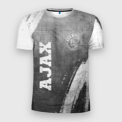 Мужская спорт-футболка Ajax - grey gradient вертикально
