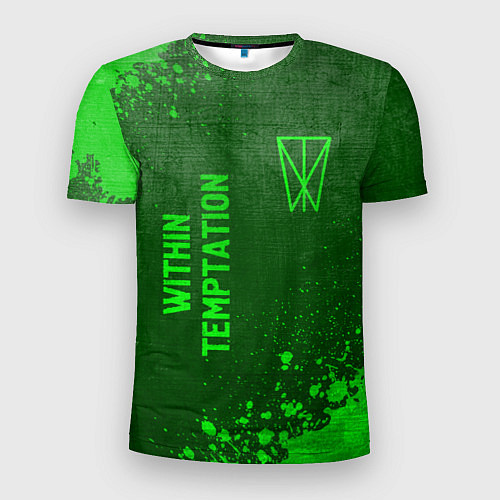 Мужская спорт-футболка Within Temptation - green gradient вертикально / 3D-принт – фото 1