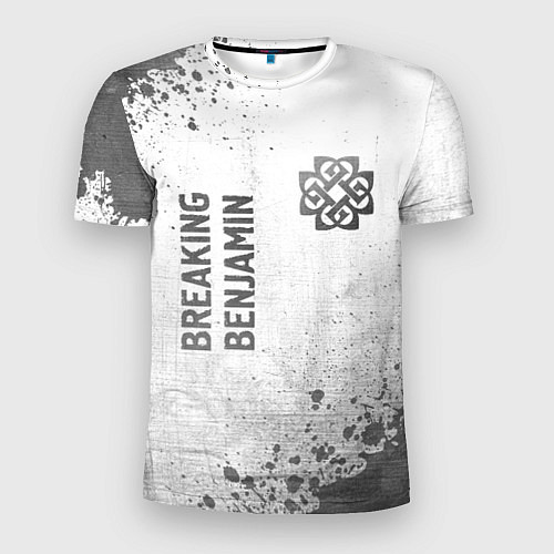 Мужская спорт-футболка Breaking Benjamin - white gradient вертикально / 3D-принт – фото 1