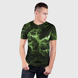 Футболка спортивная мужская Lightning green glow, цвет: 3D-принт — фото 2