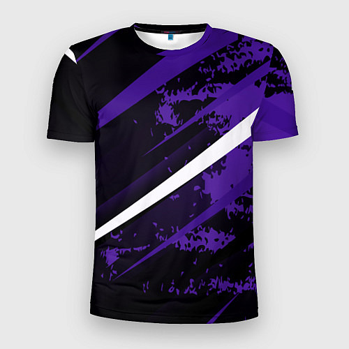 Мужская спорт-футболка Color black purple line / 3D-принт – фото 1