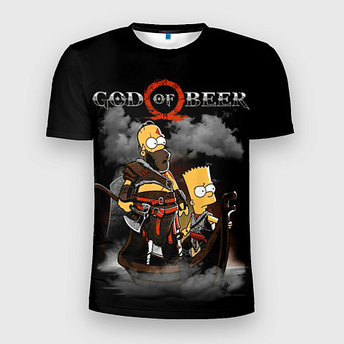 Мужская спорт-футболка God of beer / 3D-принт – фото 1