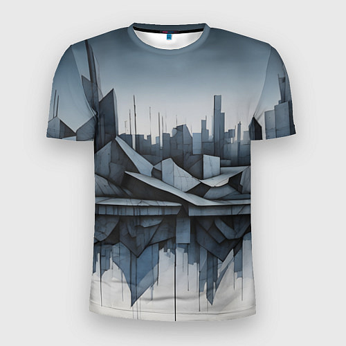 Мужская спорт-футболка Небоскребы и скалы / 3D-принт – фото 1