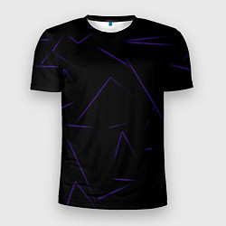 Футболка спортивная мужская Color purple line, цвет: 3D-принт