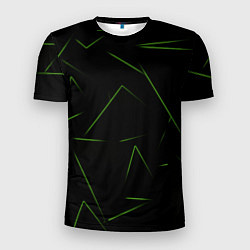 Мужская спорт-футболка Color green line