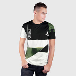 Футболка спортивная мужская Футбол на фоне брызг красок, цвет: 3D-принт — фото 2