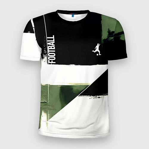 Мужская спорт-футболка Футбол на фоне брызг красок / 3D-принт – фото 1