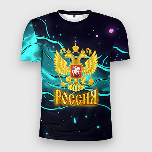 Мужская спорт-футболка Россия - березовая абстракция / 3D-принт – фото 1