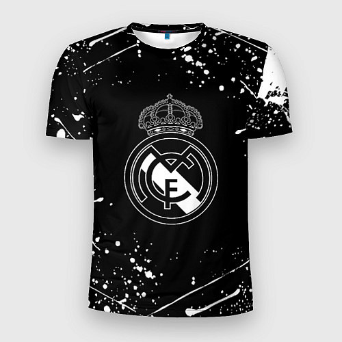 Мужская спорт-футболка Real Madrid белые краски / 3D-принт – фото 1