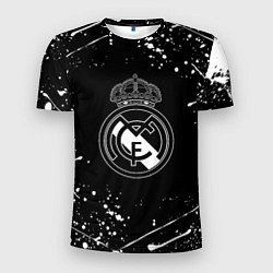 Мужская спорт-футболка Real Madrid белые краски