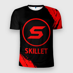 Мужская спорт-футболка Skillet - red gradient