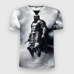 Мужская спорт-футболка Спартанский воин среди львов