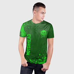Футболка спортивная мужская Motorhead - green gradient вертикально, цвет: 3D-принт — фото 2