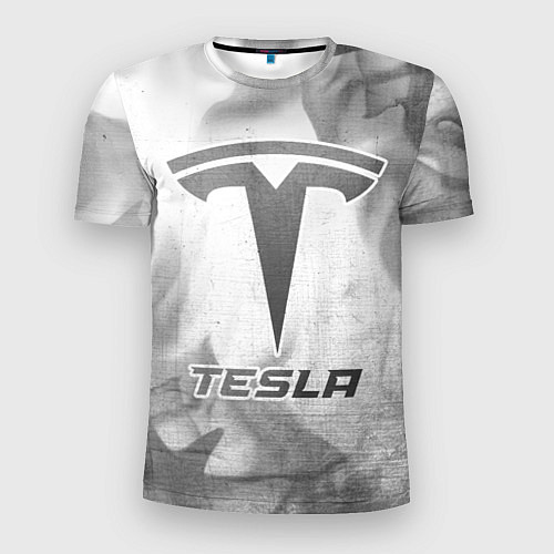 Мужская спорт-футболка Tesla - white gradient / 3D-принт – фото 1