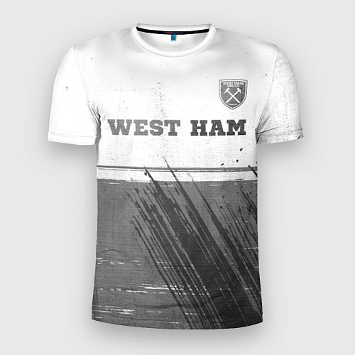 Мужская спорт-футболка West Ham - white gradient посередине / 3D-принт – фото 1