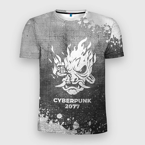 Мужская спорт-футболка Cyberpunk 2077 - grey gradient / 3D-принт – фото 1