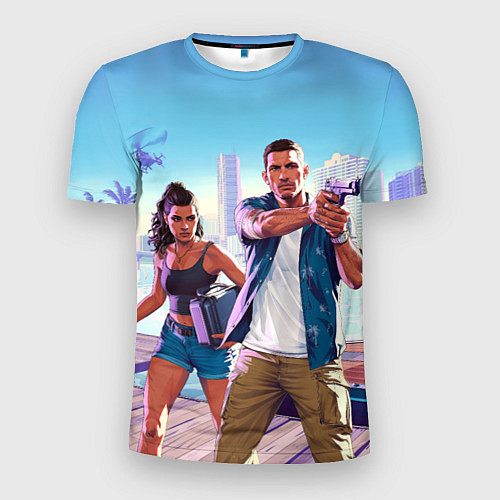 Мужская спорт-футболка GTA 6 главные герои / 3D-принт – фото 1