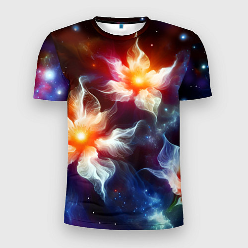 Мужская спорт-футболка Космические лилии / 3D-принт – фото 1