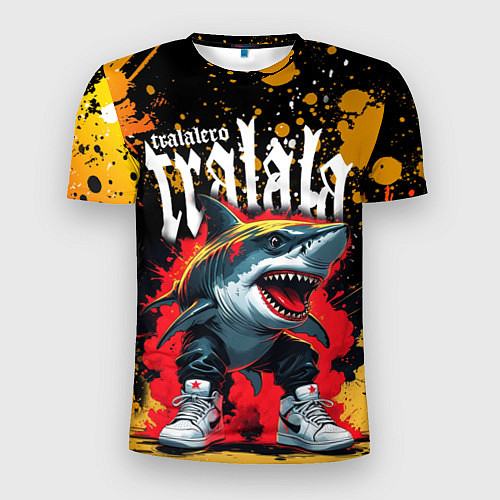 Мужская спорт-футболка Тралалера Тралала брейнрот мем - Акула в кроссовка / 3D-принт – фото 1