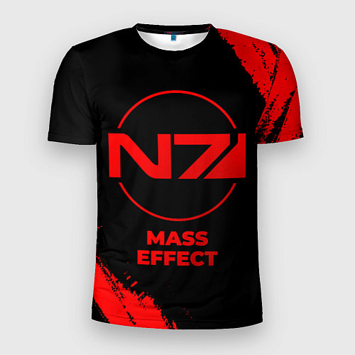 Мужская спорт-футболка Mass Effect - red gradient / 3D-принт – фото 1