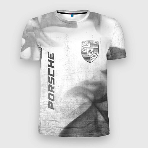 Мужская спорт-футболка Porsche - white gradient вертикально / 3D-принт – фото 1