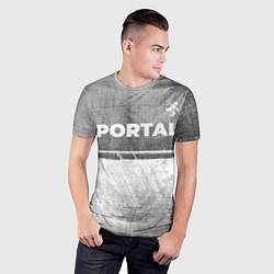 Футболка спортивная мужская Portal - grey gradient посередине, цвет: 3D-принт — фото 2