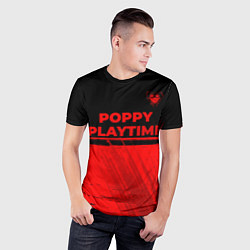 Футболка спортивная мужская Poppy Playtime - red gradient посередине, цвет: 3D-принт — фото 2