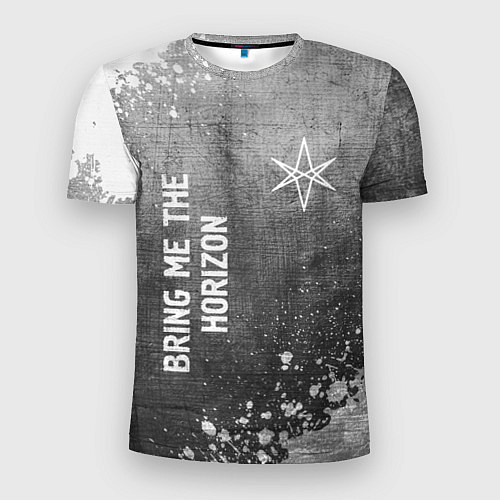 Мужская спорт-футболка Bring Me the Horizon - grey gradient вертикально / 3D-принт – фото 1