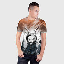 Футболка спортивная мужская Уличный кролик на спорте, цвет: 3D-принт — фото 2