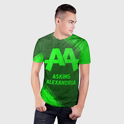 Футболка спортивная мужская Asking Alexandria - green gradient, цвет: 3D-принт — фото 2