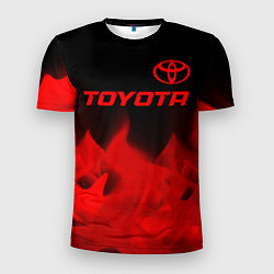 Мужская спорт-футболка Toyota - red gradient посередине