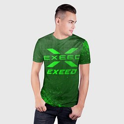 Футболка спортивная мужская Exeed - green gradient, цвет: 3D-принт — фото 2