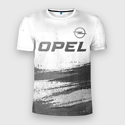 Мужская спорт-футболка Opel - white gradient посередине