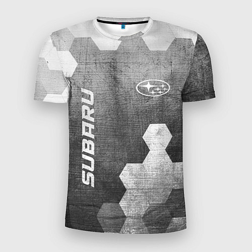 Мужская спорт-футболка Subaru - grey gradient вертикально / 3D-принт – фото 1