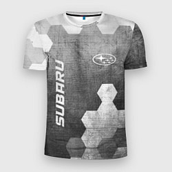 Мужская спорт-футболка Subaru - grey gradient вертикально