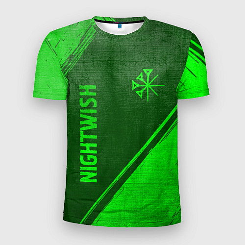 Мужская спорт-футболка Nightwish - green gradient вертикально / 3D-принт – фото 1