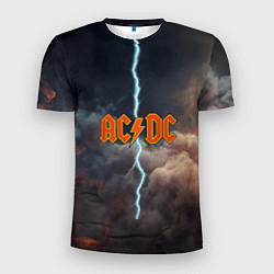 Мужская спорт-футболка ACDC логотип группы с молнией