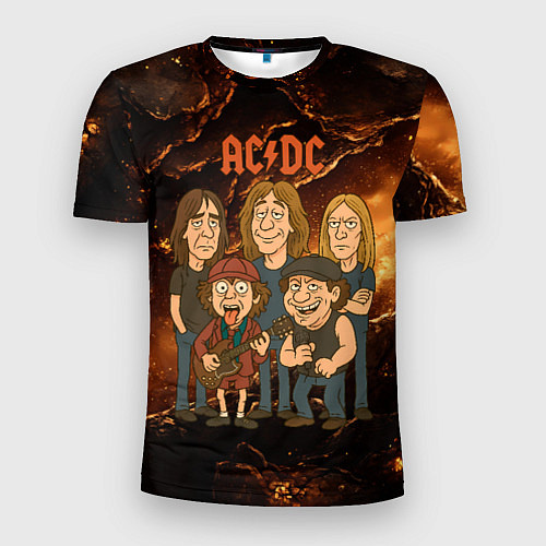 Мужская спорт-футболка ACDC карикатурный стиль / 3D-принт – фото 1