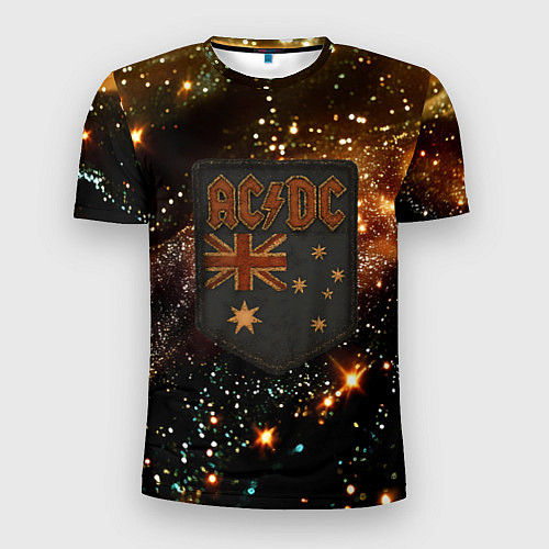 Мужская спорт-футболка ACDC в стиле нашивки / 3D-принт – фото 1
