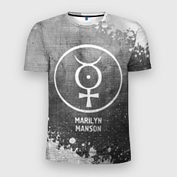 Мужская спорт-футболка Marilyn Manson - grey gradient