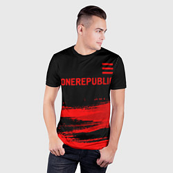 Футболка спортивная мужская OneRepublic - red gradient посередине, цвет: 3D-принт — фото 2