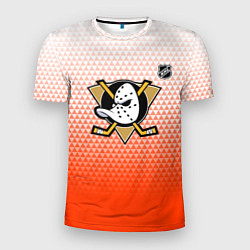 Футболка спортивная мужская Анахайм Дакс - оранжевая геометрия, цвет: 3D-принт