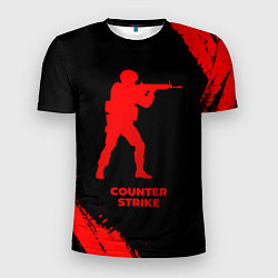 Футболка спортивная мужская Counter Strike - red gradient, цвет: 3D-принт