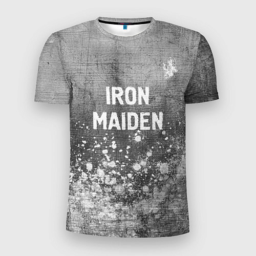 Мужская спорт-футболка Iron Maiden - grey gradient посередине / 3D-принт – фото 1