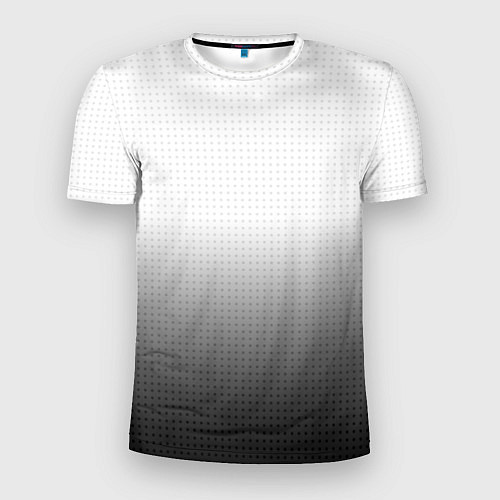 Мужская спорт-футболка Из белого в чёрный градиент с точками / 3D-принт – фото 1