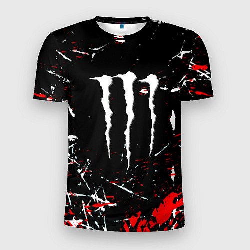 Мужская спорт-футболка Monster energy штрихи / 3D-принт – фото 1