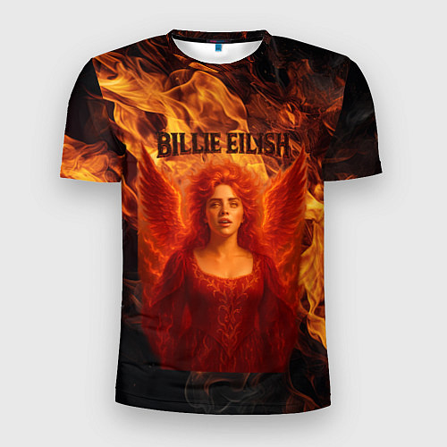 Мужская спорт-футболка Билли Айлиш из огня / 3D-принт – фото 1