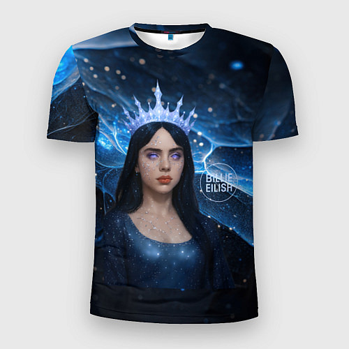 Мужская спорт-футболка Билли Айлиш в стиле снежной королевы / 3D-принт – фото 1