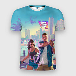 Мужская спорт-футболка Лусия Каминос и Джейсон Дюваль из Gta 6